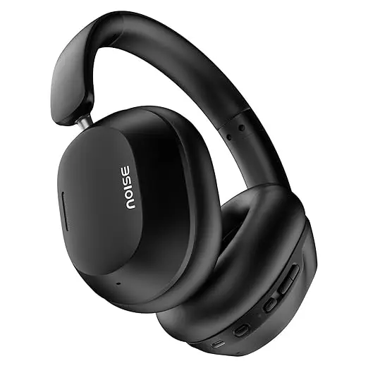 Noise Airwave Max 5 Wireless Over-Ear Headphones with Adaptive Hybrid ANC (up to 50dB), HFA Tech, 80H Playtime, Dual Pairing(Carbon Black) 