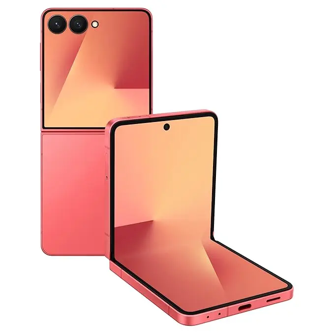 Samsung Galaxy Z Flip7 5G Smartphone with Galaxy AI (Coralred, 12GB RAM, 256GB Storage), Ultra Sleek Design with 50MP High-Resolution Camera, Exynos 2500, Google Gemini 